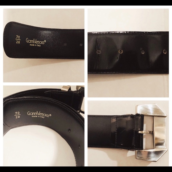 Gianni Versace Vintage black&silver leathe…